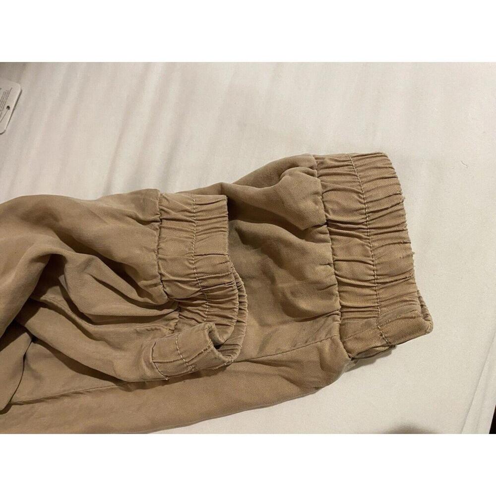Womens size Large 100% Tencel Pants Joggers Zipper Pockets Drawstrings Tan NEW - Picture 5 of 10